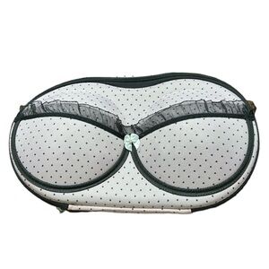 Bra Lingerie Luggage Container Pink Black Lace Polkadot